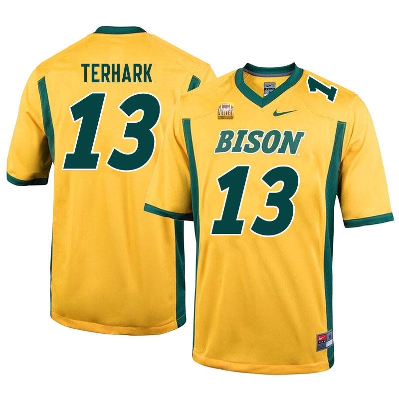 Men #13 Tyler Terhark North Dakota State Bison College Football Jerseys Sale-Yellow - Click Image to Close